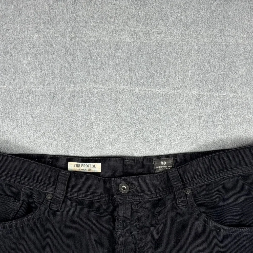 AG Adriano Goldschmied The‎ Protege Pants Straight Leg Corduroy Black 38x30
